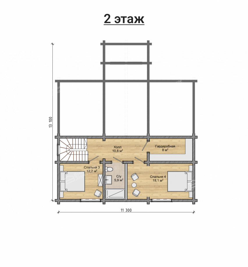 Дом из клееного бруса VZ-408